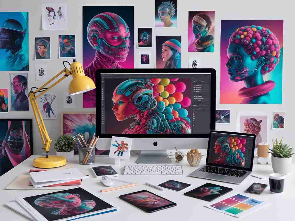 Una imagen que ilustra el diseño de masterización con ai: De la · e, Intermediario, y difusión estable