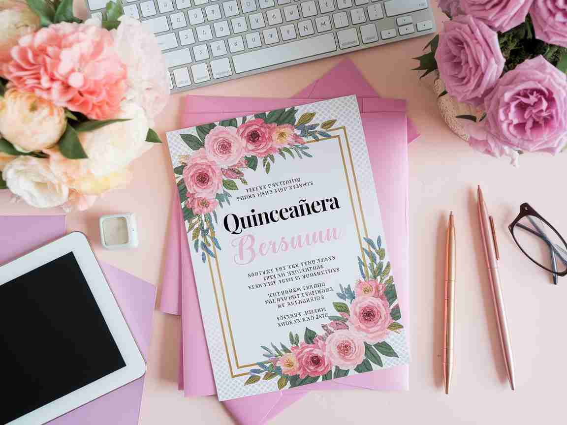 An image illustrating Creating Custom Templates for Quinceañera Invitations