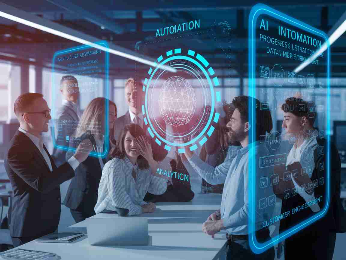 Una imagen que ilustra ejemplos de cómo los agentes de IA pueden ayudar a gestionar una empresa.