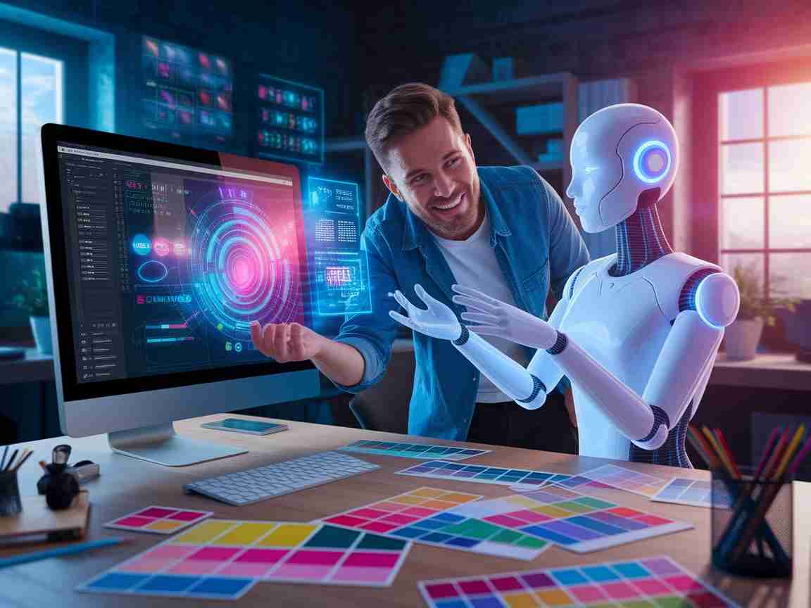 An image illustrating Harnessing the Power of AI in Graphic Design for Creative Growth