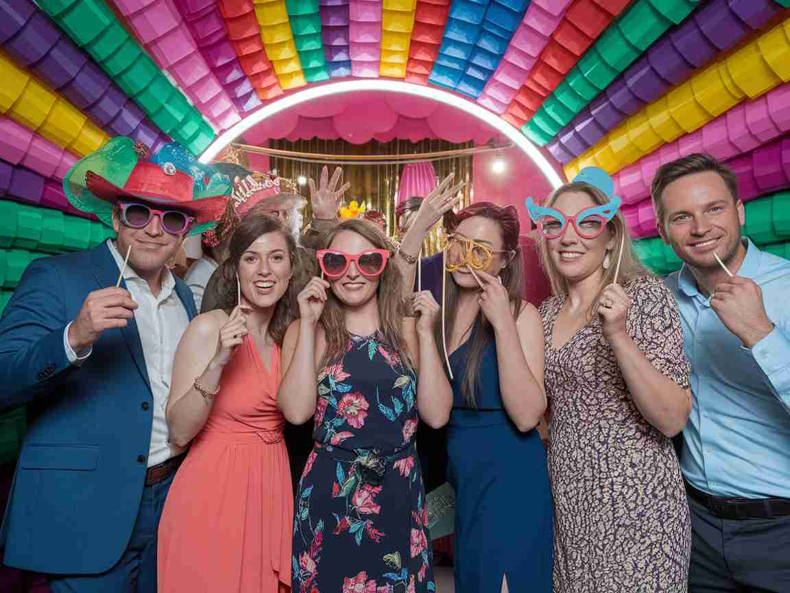 Una imagen que ilustra la elaboración de plantillas de fotomatones temáticos memorables para eventos