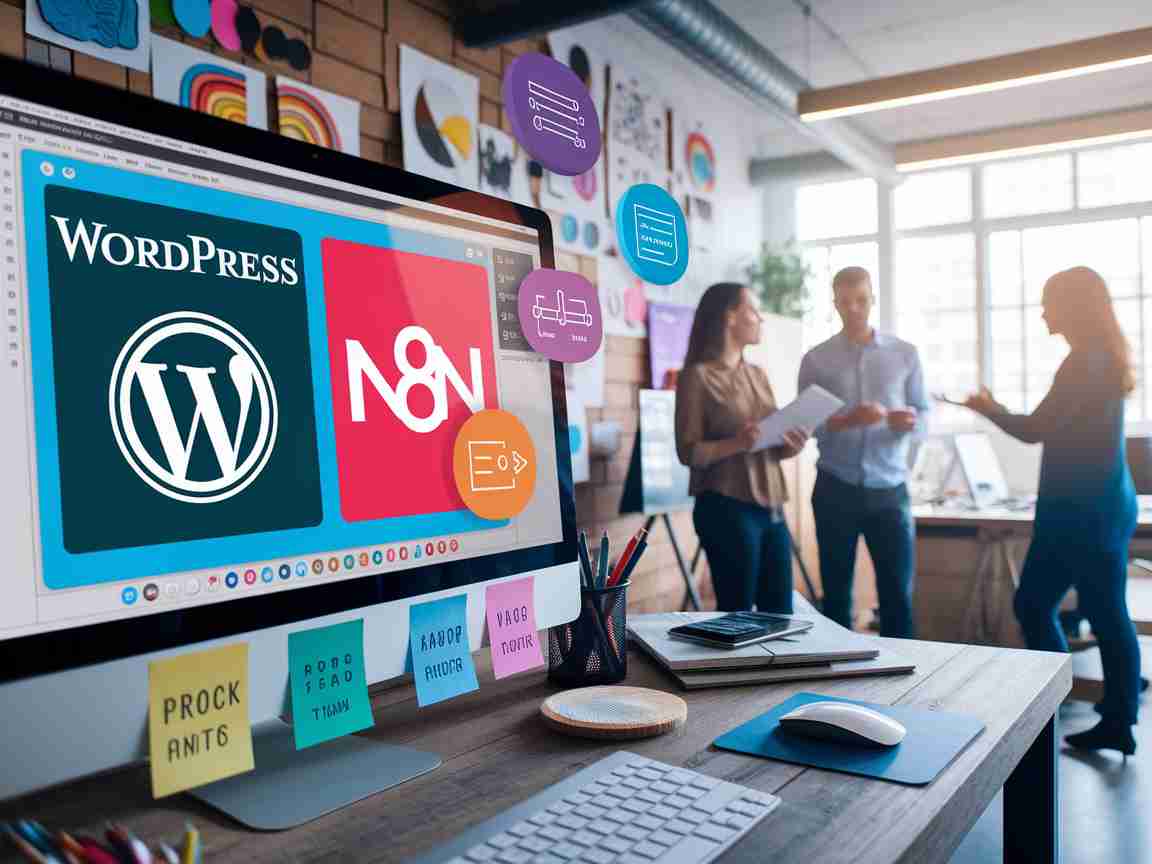 An image illustrating Mastering WordPress Integrations with n8n for Creative Automation