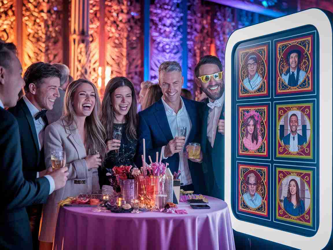 Una imagen que ilustra el diseño de plantillas de fotomatón memorables para eventos temáticos