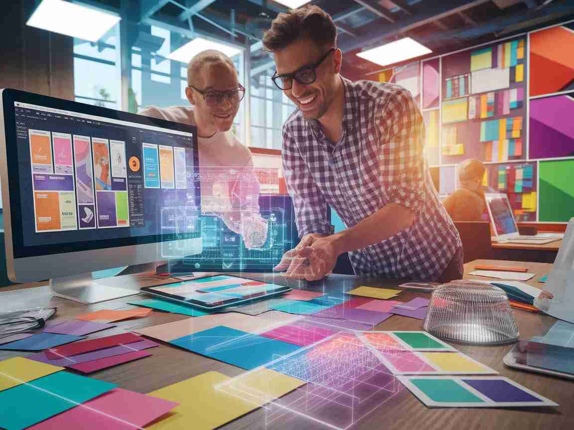 Una imagen que ilustra el papel de la IA en la racionalización de proyectos de diseño gráfico