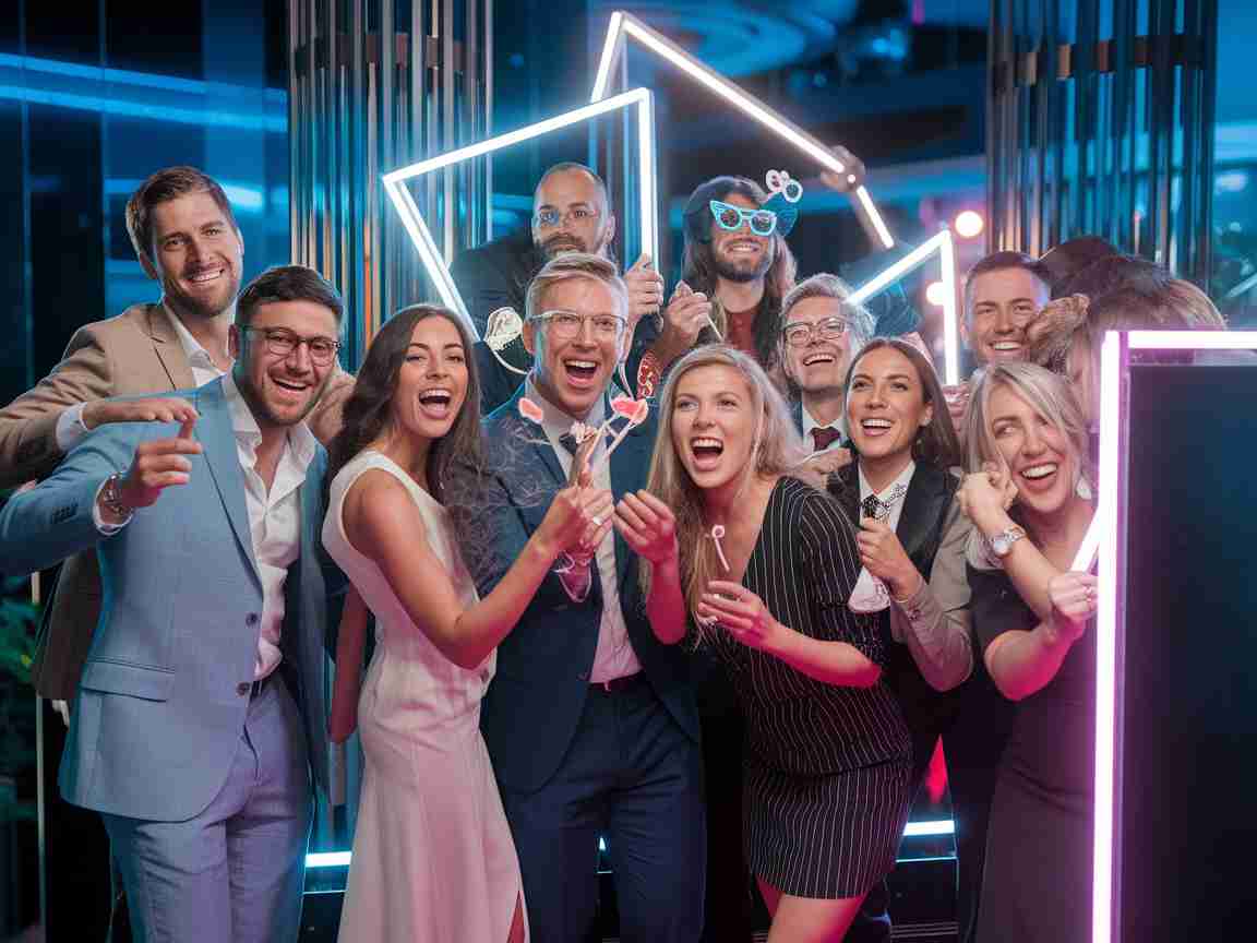 Una imagen que ilustra la elaboración de experiencias de fotomatones personalizados para eventos corporativos