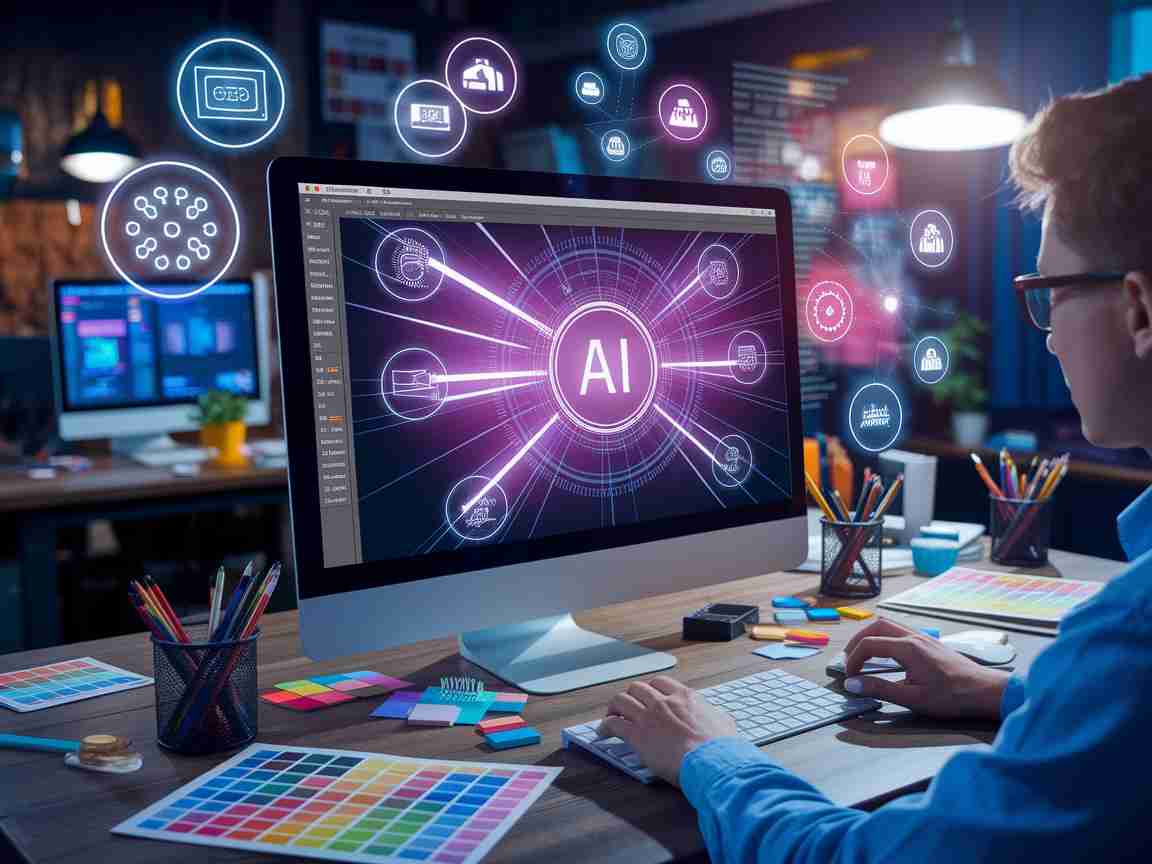 Una imagen que ilustra el aprovechamiento de la IA para flujos de trabajo de diseño gráfico dinámico