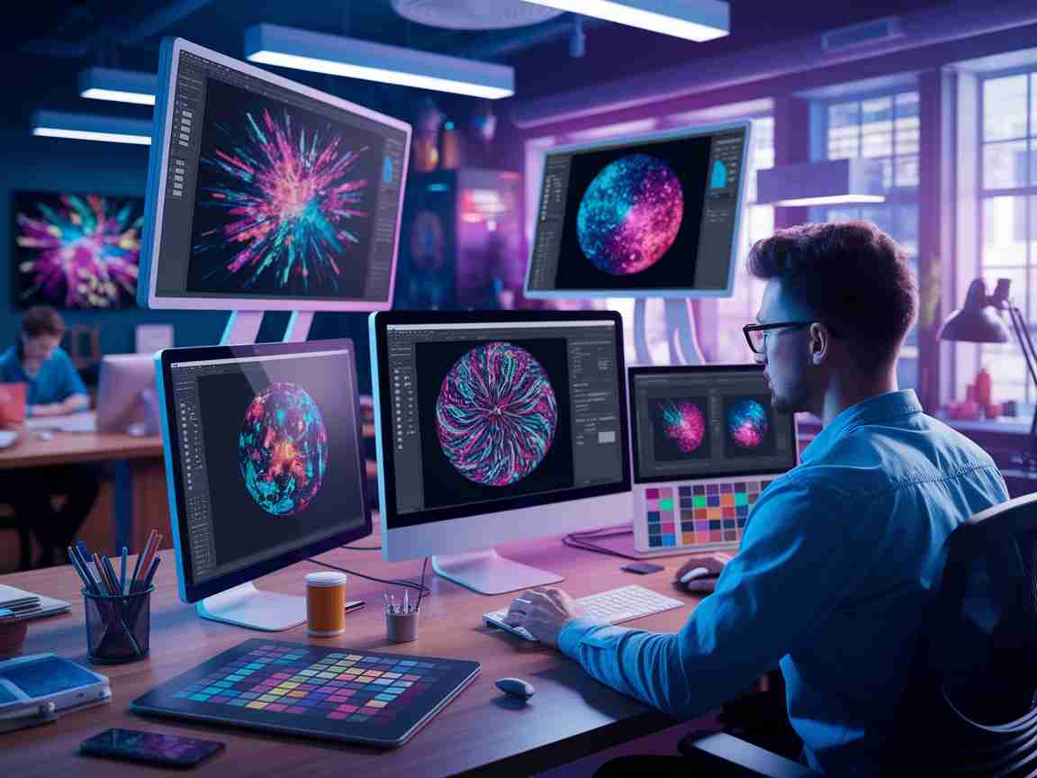 Una imagen que ilustra el papel de la automatización en la mejora de la eficiencia del diseño gráfico