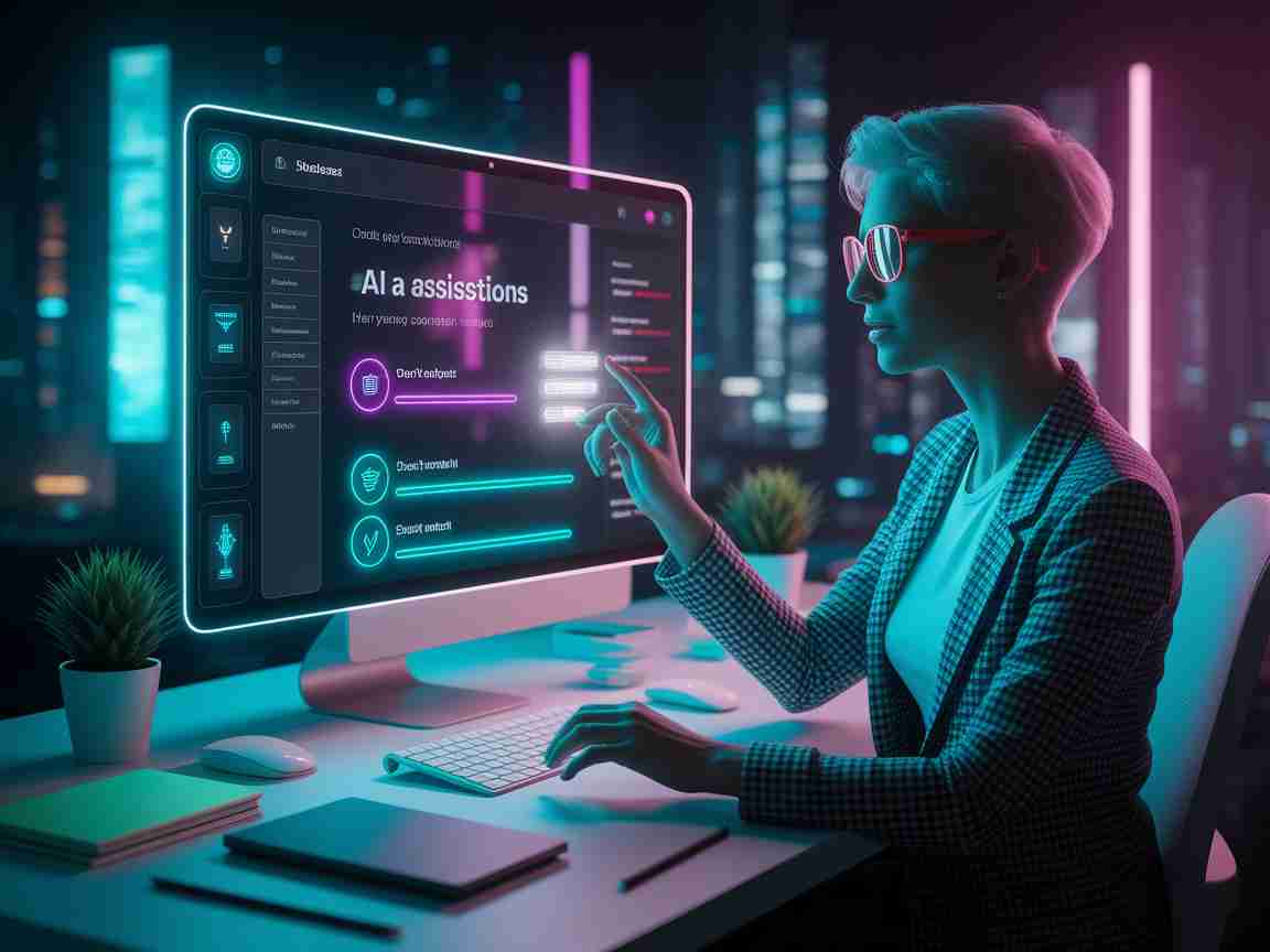 An image illustrating Microcopy That Converts AI-Assisted Text for Buttons Captions and Labels - AI copywriting, UI microcopy, conversion optimization