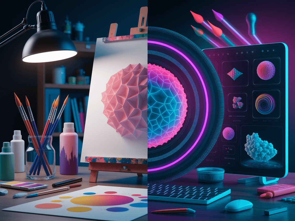 An image illustrating Intentional vs Automated A Deep Dive into AI Graphic Design Workflows